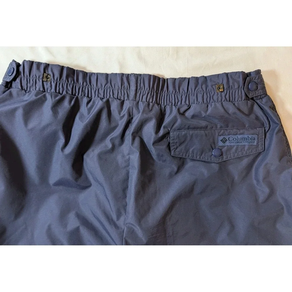 Columbia‎ Nylon Powder Snow Pants Retro Ski Snowboard Navy Blue Men's Large VTG